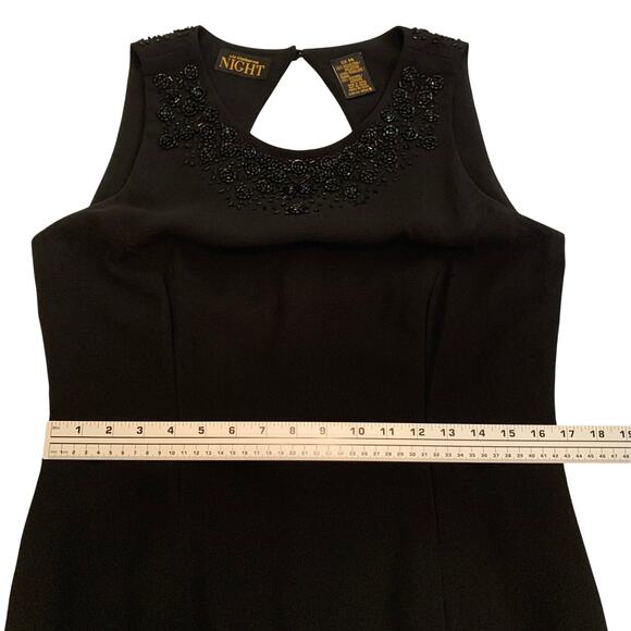 Liz Claiborne Night Womens Long Black Beaded Evening Gown Size 10-? Labeled 14 - Picture 8 of 16